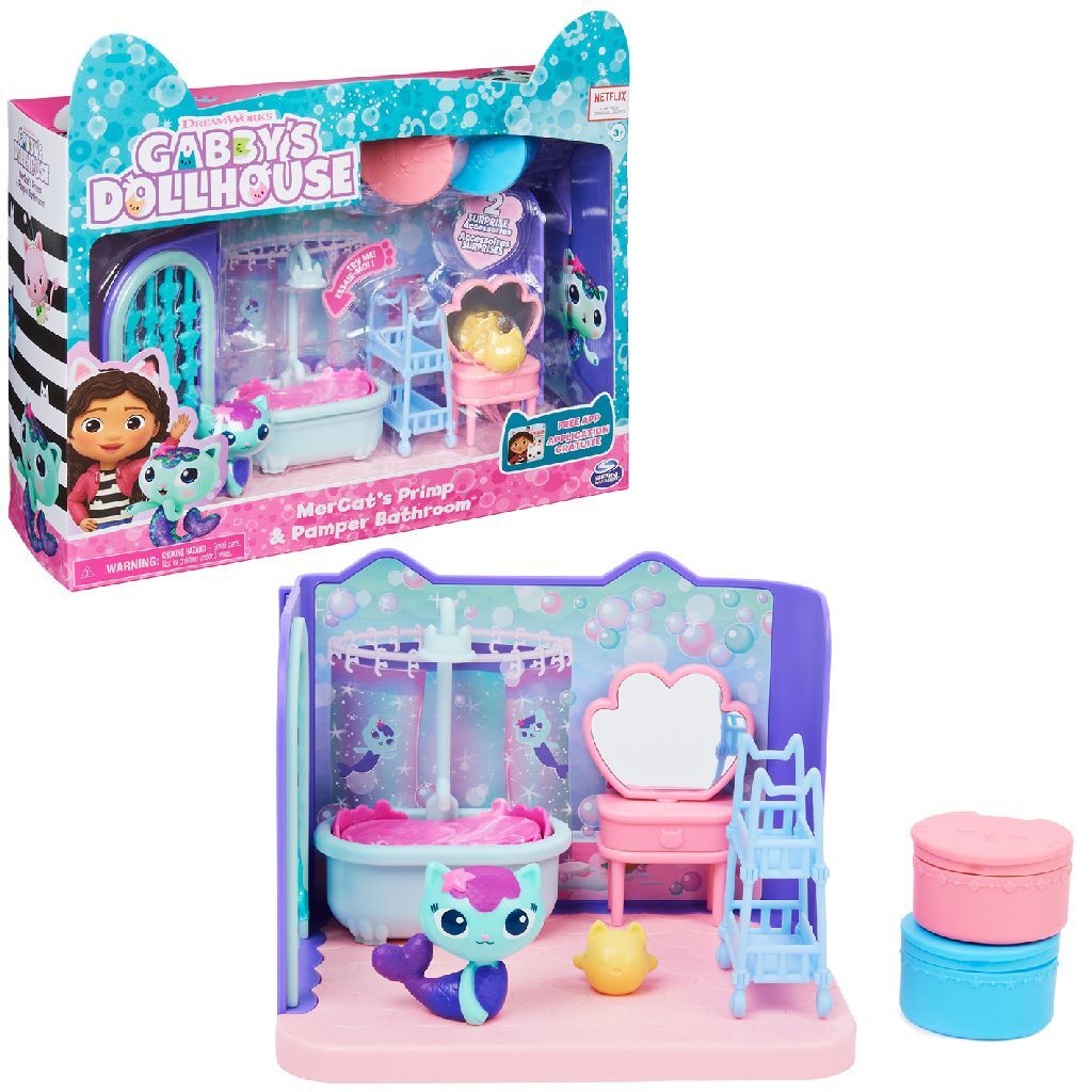 Gabby's Dollhouse Gabby'S Dollhouse Mercats Primp And Pamper Badroom