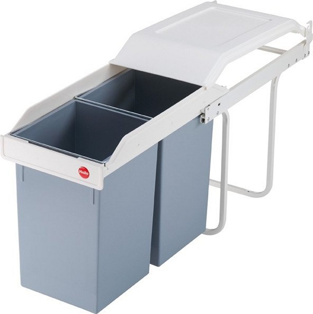 Hailo 3659-001 Multi-Box Duo L Inbouw Afvalbak 2X14L Wit/Zilver
