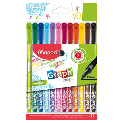 Maped Graph&Rsquo;Peps Fijnlijners 12 Kleuren 0.8 Mm