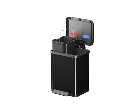 Hailo 0622-260 Öko Duo Plus M Pedaalemmer 2X 9L Zilver/Zwart