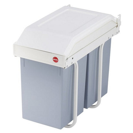 Hailo 3659-001 Multi-Box Duo L Inbouw Afvalbak 2X14L Wit/Zilver
