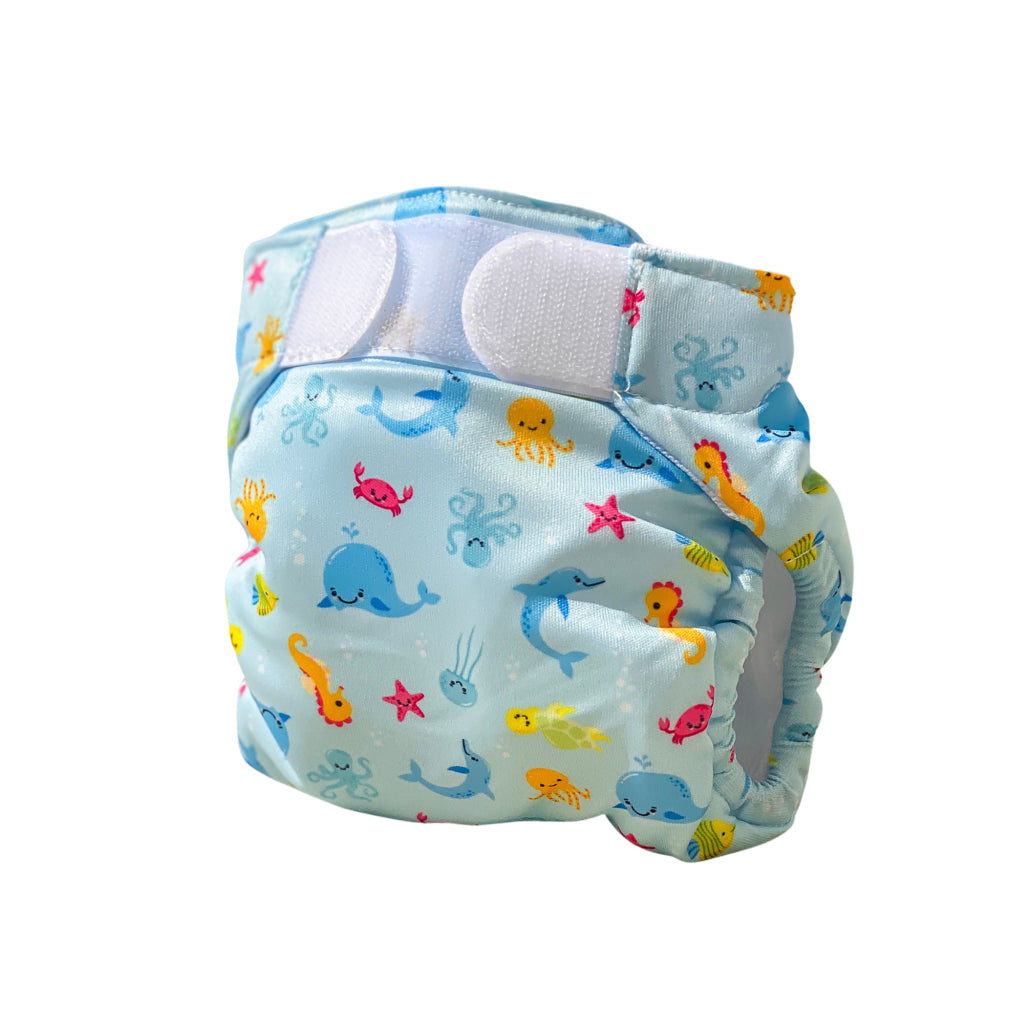 Freds Swim Academy Wasbare Zwemluier Zeedieren Maat 2 9-16 Kg Blauw
