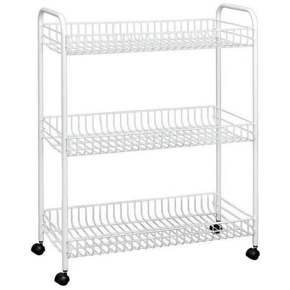 Tomado-Metaltex Grande Opbergrek Op Wielen 64X31X84 Cm Zilver
