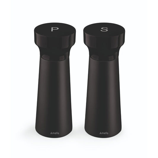 Amefa Houten Peper-Zout Molen Set 15 Cm 2 Stuks Zwart