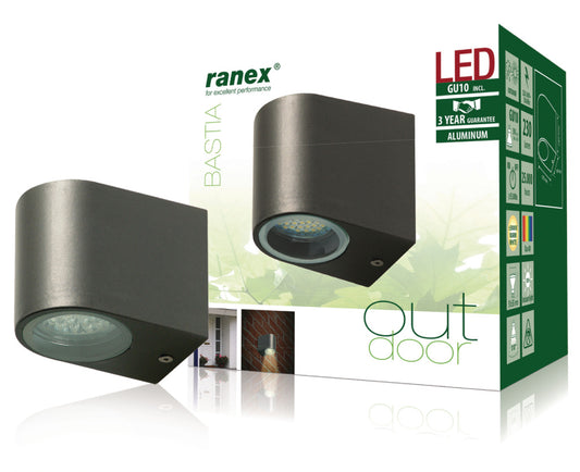 Ranex Ra-5000332 Led Buitenwandlamp Van Roestvrijstaal