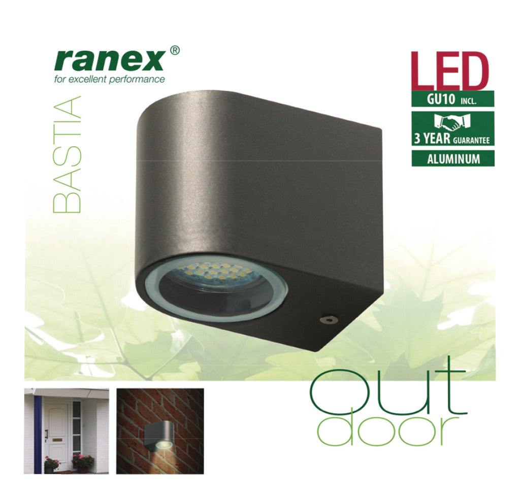 Ranex Ra-5000332 Led Buitenwandlamp Van Roestvrijstaal