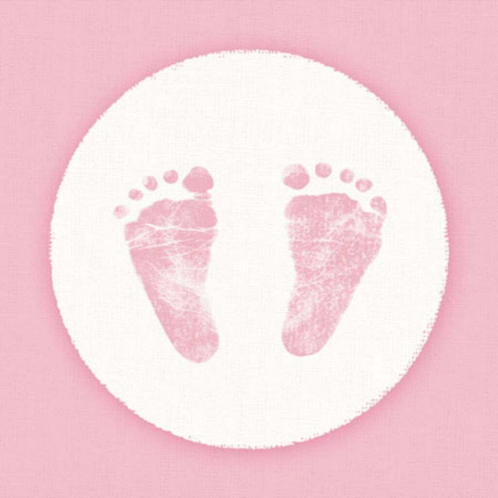 Basic Servetten Baby Voetjes Meisje 25 Cm 20 Stuks