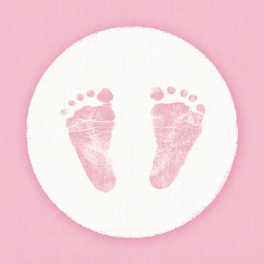 Basic Servetten Baby Voetjes Meisje 25 Cm 20 Stuks