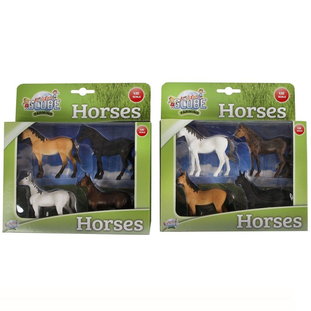 Kids Globe Farming Paardenset 4-Delig 1:32