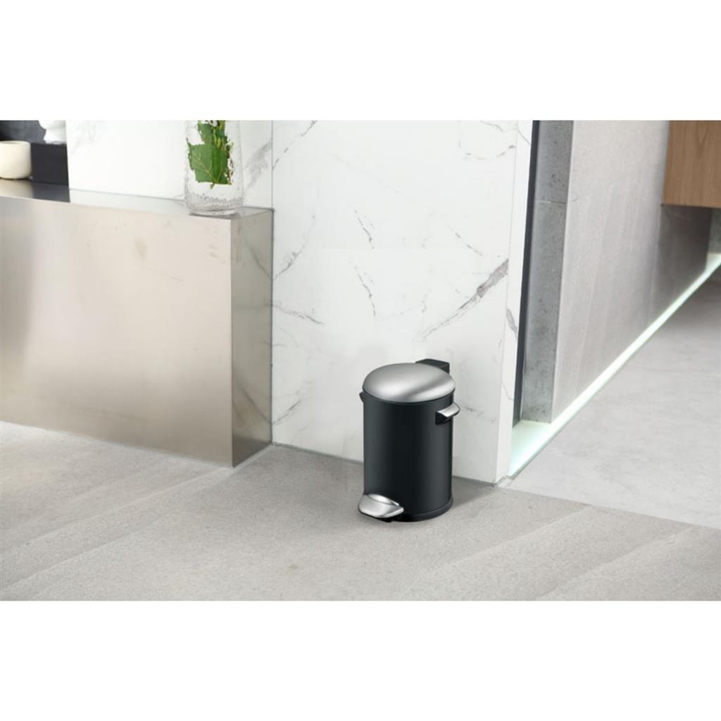 Eko Vepa Bins Belle Deluxe Pedaalemmer 3L Zwart/Zilver