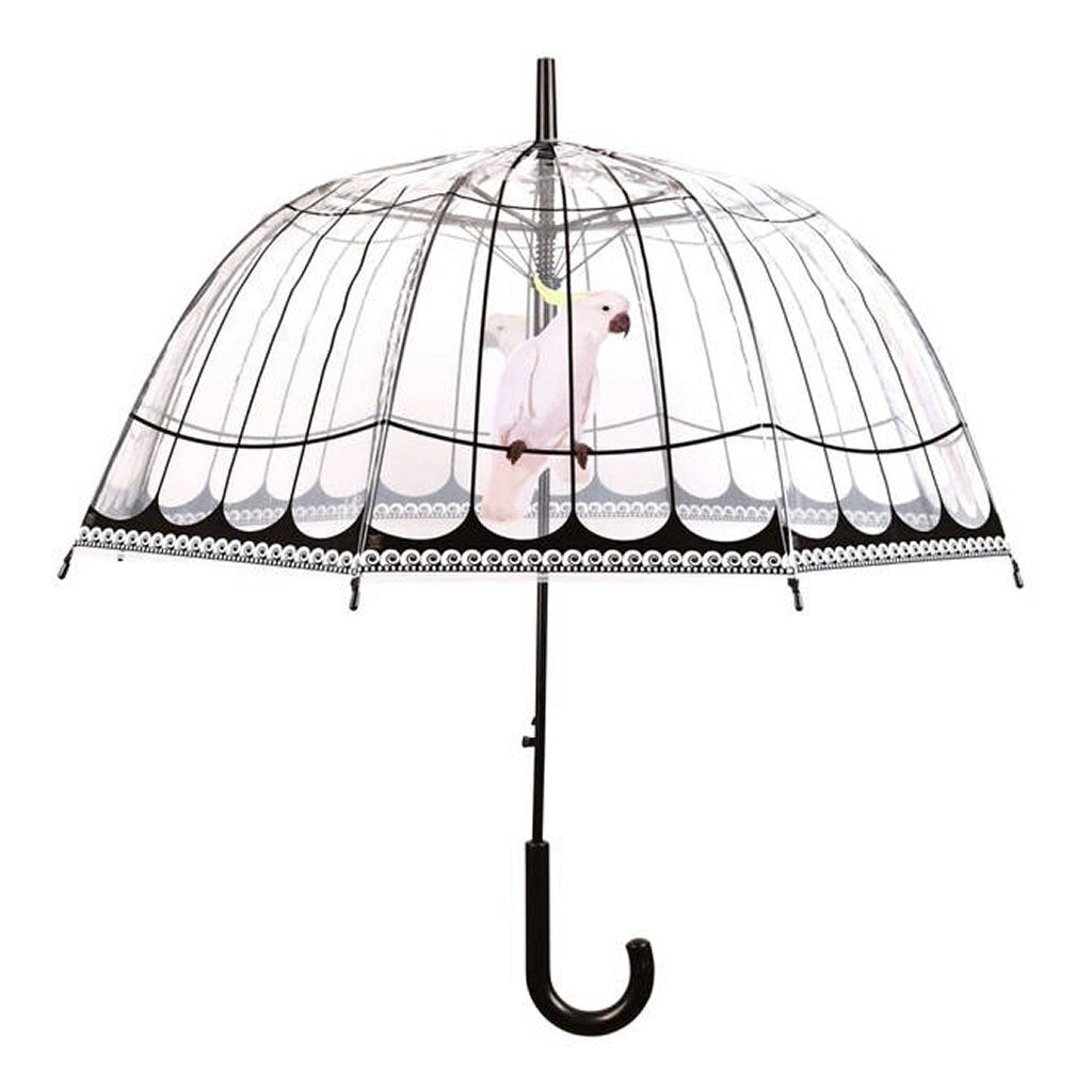 Esschert Design Paraplu Vogelkooi 81 Cm Transparant/Zwart