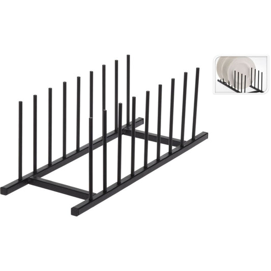 Overige Merken Metalen Bordenhouder 34.5X12.5 Cm Zwart