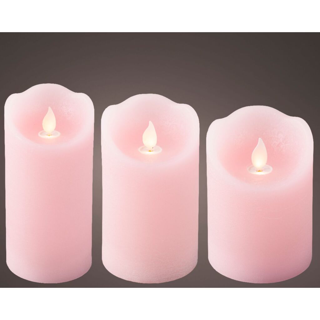 Overige Merken Led Waving Kaarsen 3 Stuks Roze