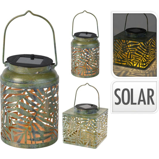 Excellent Houseware Solar Lantaarn Metaal 2 Verschillende Uitvoeringen