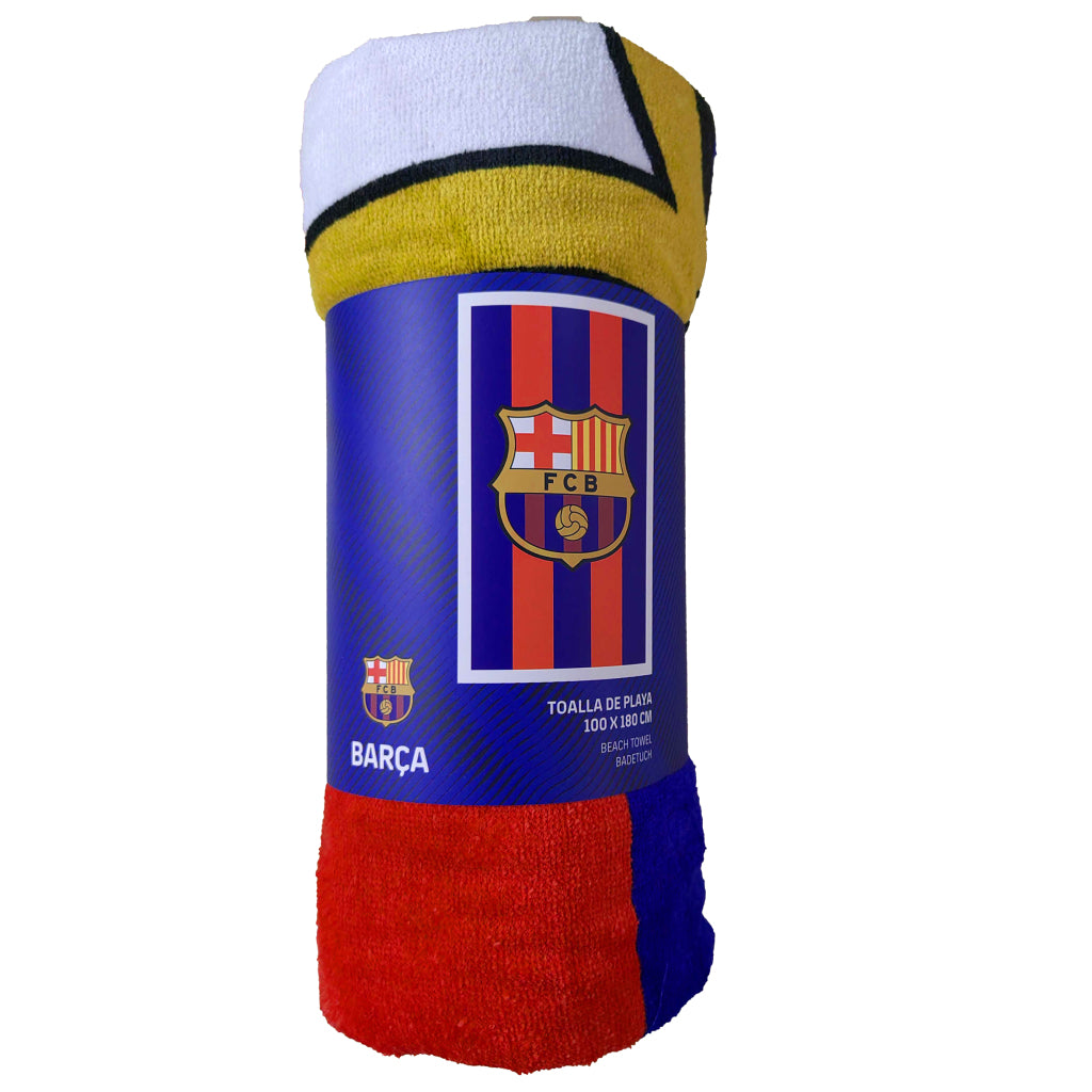 Overige Merken Fc Barcelona Badlaken 100X180 Cm Blauw/Rood