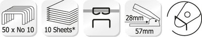 Kangaro K-7305808 Nietmachine Mini-10 Rood, Max 10 Vel, No.10 Nieten